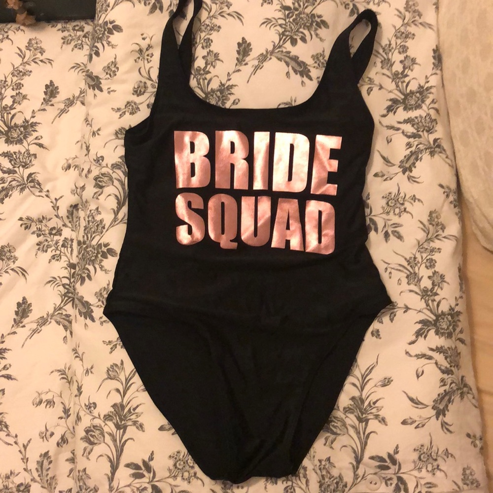 Bride Squad one-piece swimsuit